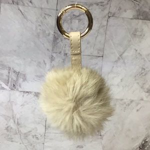 Pom Pom and Faux leather purse charm, very cute!